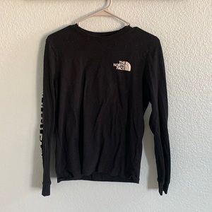 EUC THE NORTH FACE Black Long-Sleeved Tee with logo on the Chest and Arm